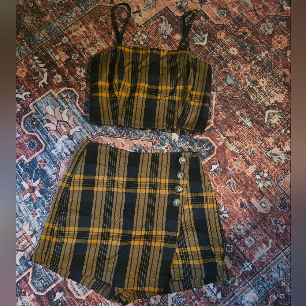 Plaid Skort Set